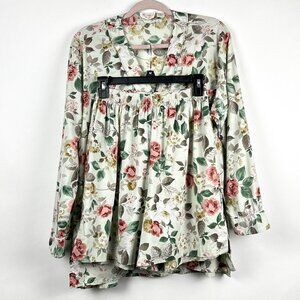 Victoria's Secret Cotton Floral Pajama Set | PJs Top & Shorts | Size S